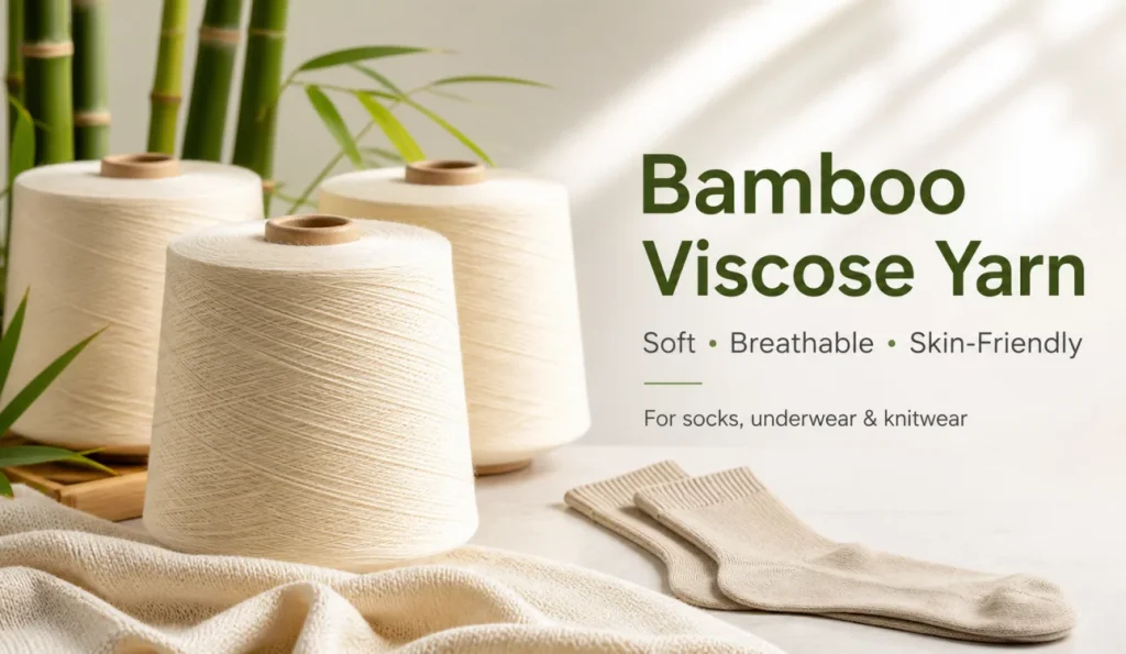Bamboo viscose yarn mềm, thoáng khí cho tất, đồ lót và knitwear