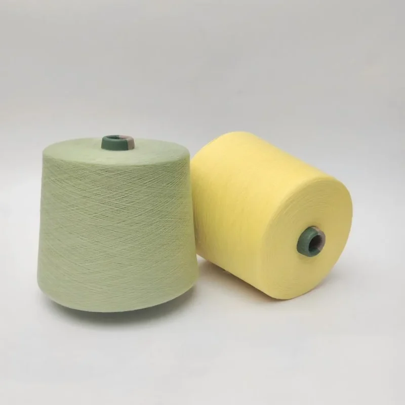 Tháp sợi cotton Ne 21s/1 nhuộm sẵn Ống sợi cotton Ne 21s/1 nhuộm màu sẵn quấn trên lõi nhựa hình côn chuyên dụng