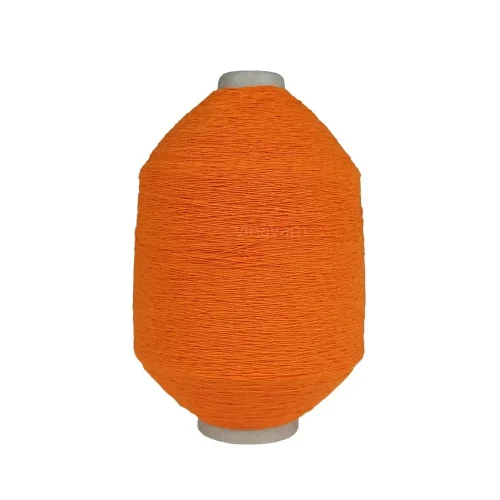 Sợi cao su latex bọc kép polyester màu cam cho dệt vớ