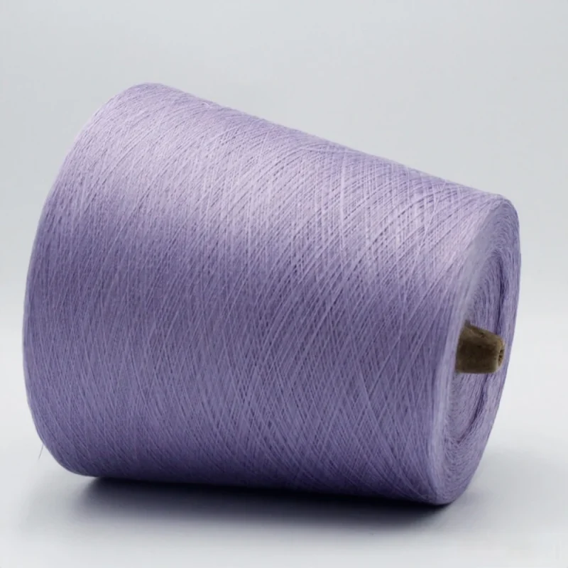 Sợi COOLSILK 30/1 màu tím dạng cone Sợi COOLSILK 30/1 màu tím dạng cone cho dệt kim