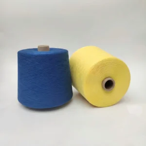 Sợi Cotton 100 Dệt Kim Nhuộm Ống Áp Suất Cao Các búp sợi cotton 100 dệt kim nhuộm màu xanh dương và vàng chanh