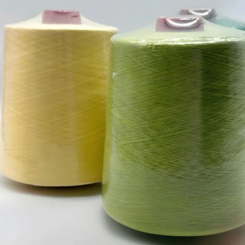 Ống sợi cotton chải kỹ Ne 32/1 hoàn thiện Sợi cotton chải kỹ Ne 32/1 nhuộm ống màu vàng và màu xanh lá cây