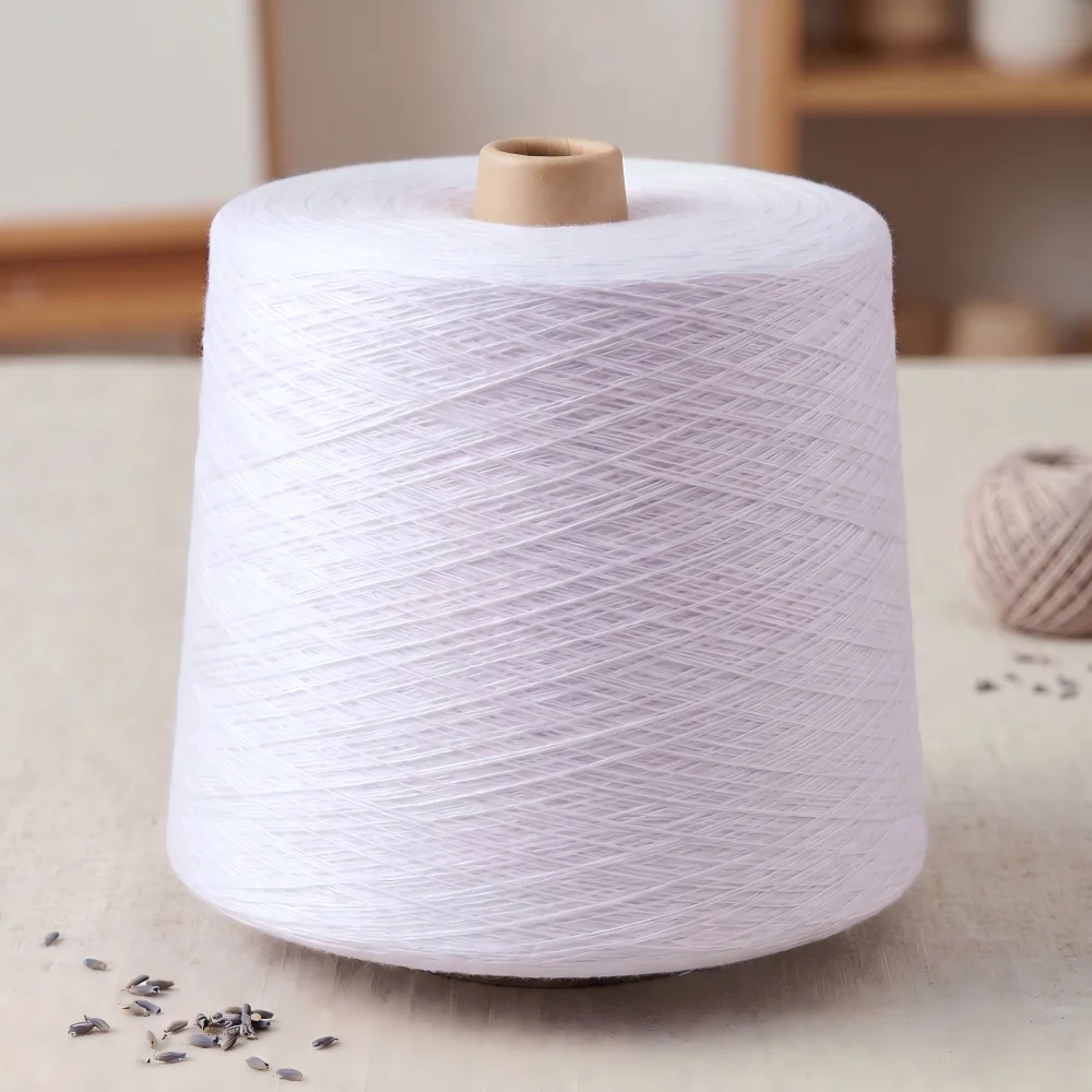 Sợi cotton mercerized trắng 100% cotton cho tất và dệt kim