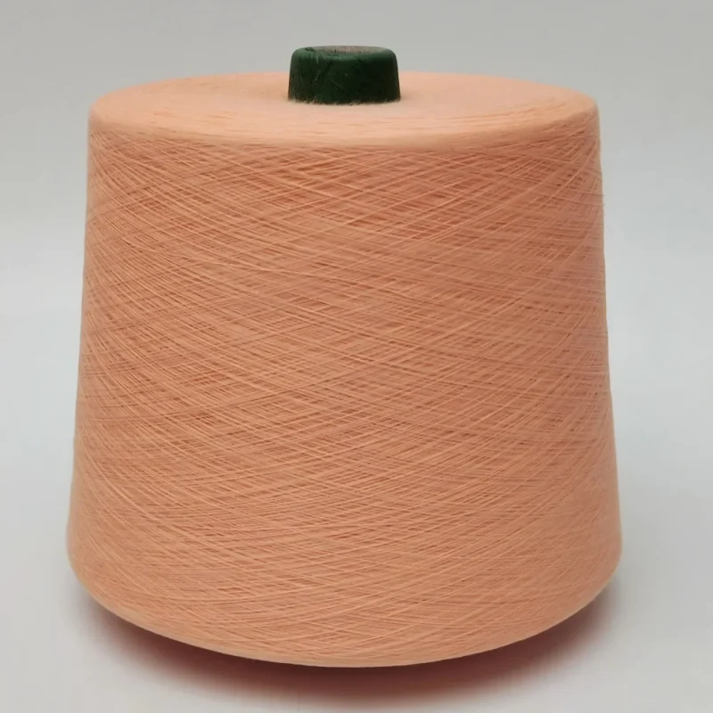 Sợi cotton nhuộm cone Ne 30s-40s Cone sợi cotton nhuộm 100% màu cam salmon Ne 30s-40s dùng cho dệt tất và dệt kim