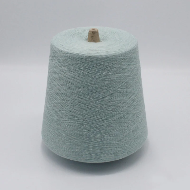 Sợi lanh polyester màu xanh ngọc dạng côn Sợi lanh polyester 30/1 màu xanh ngọc dạng côn đứng