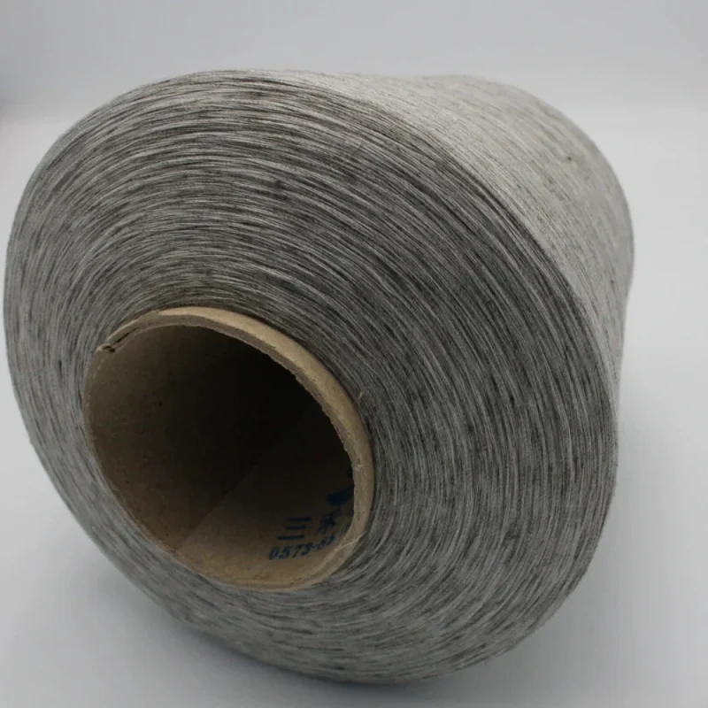 Sợi lanh polyester 30/1 màu xám tự nhiên Sợi polyester lanh 30/1 màu xám tự nhiên cho dệt kim