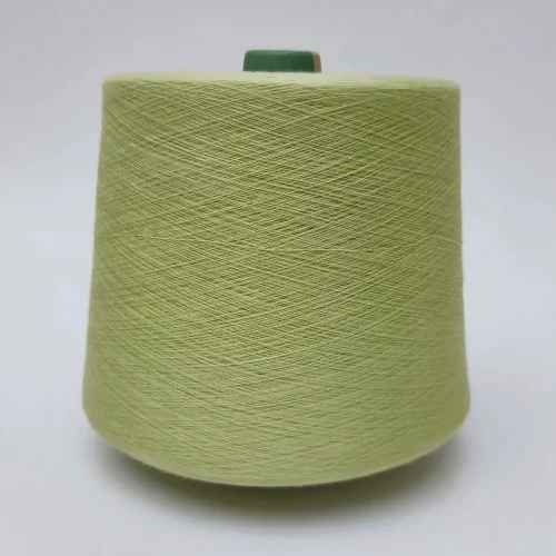 Cận cảnh cấu trúc sợi đơn cotton Ne 21s/1 dệt kim đều đặn không xù lông