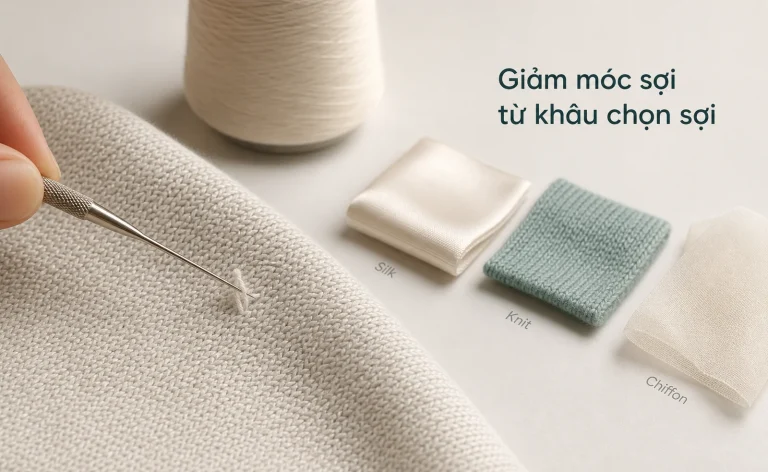 Vải bị móc sợi trên mẫu dệt kim và cách giảm lỗi từ khâu chọn sợi