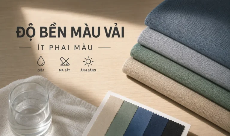 Độ bền màu vải giúp vải ít phai màu khi giặt, ma sát và tiếp xúc ánh sáng