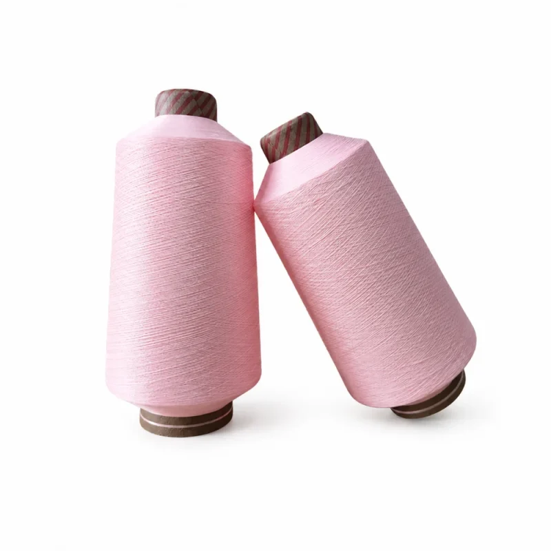 Soi DTY polyester dope dyed 75D/36F/2 mau hong nhat Soi DTY polyester nhuom dope dyed 75D/36F/2 mau hong nhat cho tat va det kim
