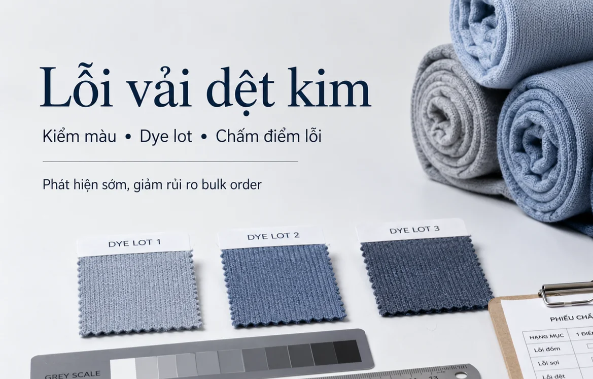 Kiểm màu dye lot và chấm điểm lỗi vải dệt kim bằng grey scale