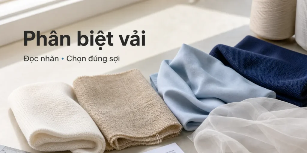 phân biệt các loại vải cotton linen lyocell polyester chiffon