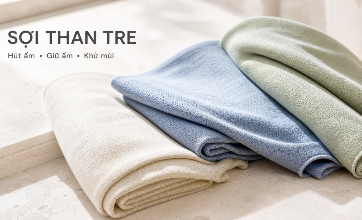 Vải sợi than tre hút ẩm, giữ ấm và hỗ trợ khử mùi