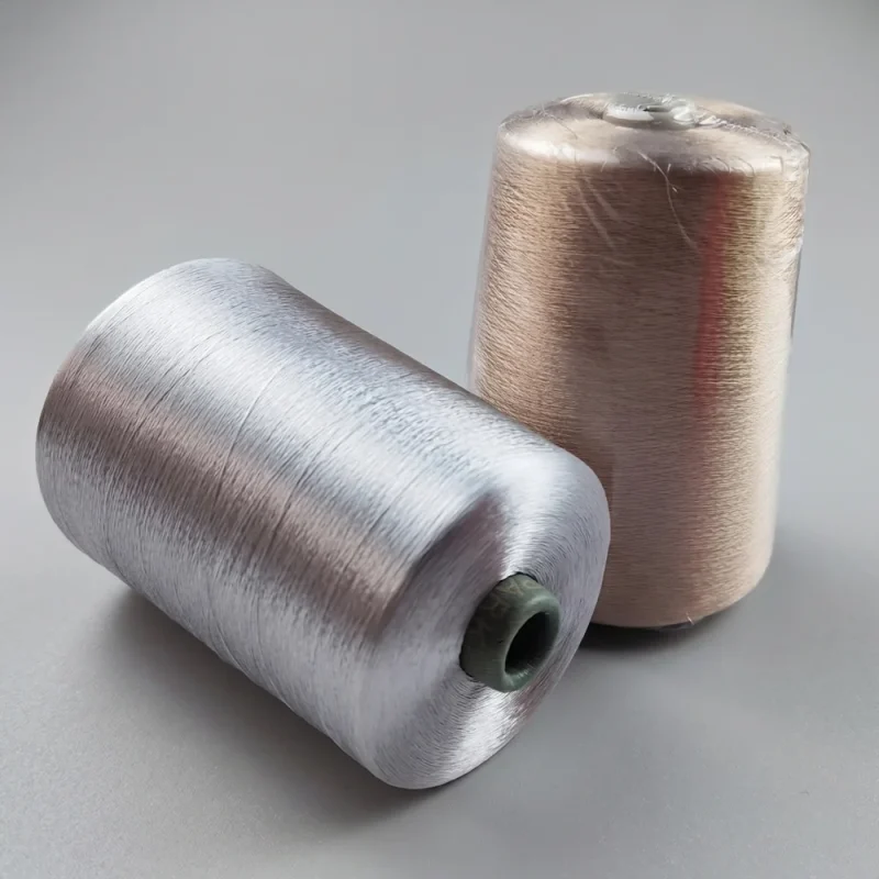 Sợi viscose filament 300D/1 màu bạc be Sợi viscose filament 300D/1 màu bạc và be bóng sáng