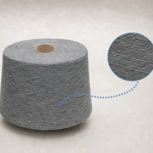 Bề Mặt Sợi Cotton Melange Màu Xám Cận cảnh bề mặt ống sợi cotton melange màu xám với vùng phóng to kết cấu sợi