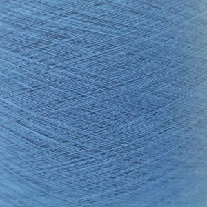 Bề mặt sợi cotton 100% màu xanh Cận cảnh cấu trúc quấn của sợi cotton 100% màu xanh dương