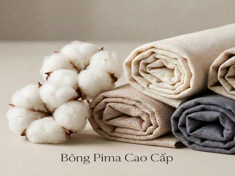 Bông Pima cao cấp và các cuộn vải cotton màu trung tính mềm mại