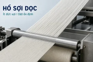 Quá trình hồ sợi dọc giúp giảm lông sợi, hạn chế đứt sợi và duy trì dệt ổn định