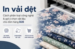 In vải dệt hoa văn trên nền vải cho đơn hàng B2B