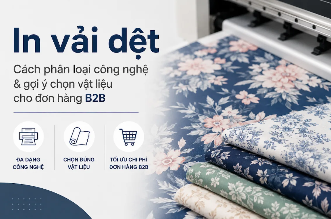 In vải dệt hoa văn trên nền vải cho đơn hàng B2B