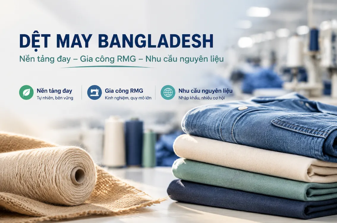 Ngành dệt may Bangladesh với sợi đay, hàng may mặc RMG và nhà máy sản xuất