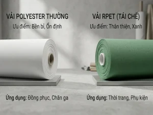 Vải polyester thường và vải RPET tái chế trong ngành dệt may