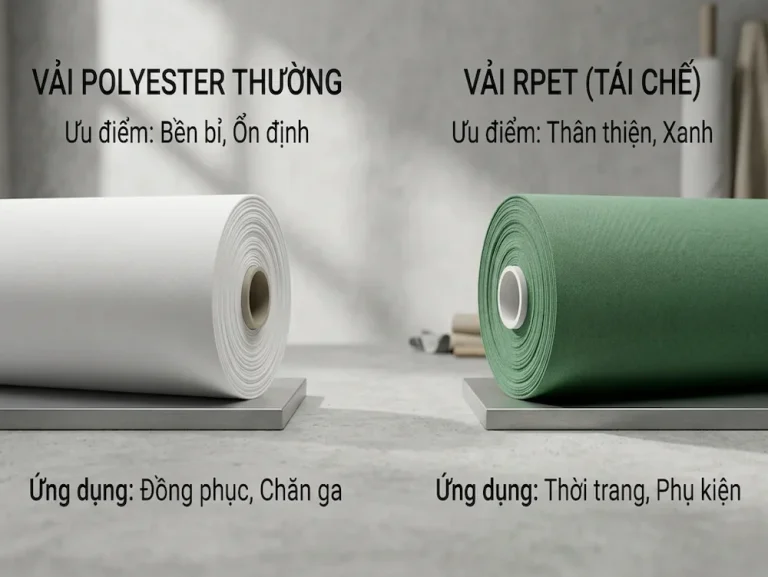 Vải polyester thường và vải RPET tái chế trong ngành dệt may