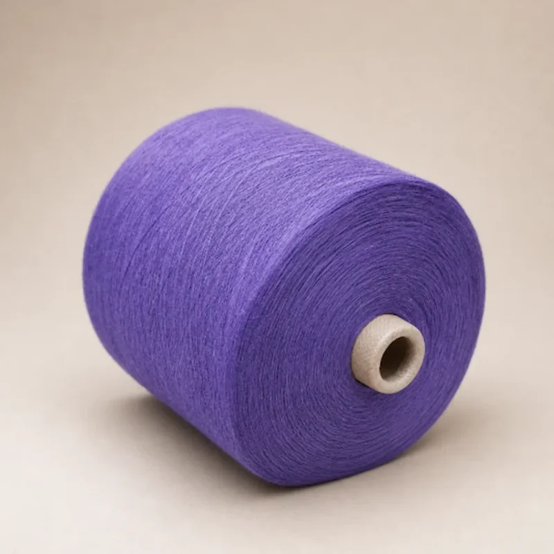 Sợi cotton Ne 211 nhuộm màu tím Ống sợi cotton chải thô Ne 21/1 màu tím đặt nằm ngang
