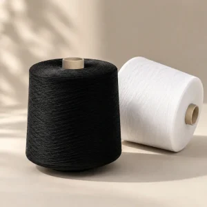 Sợi cotton Ne 8S1 màu đen và trắng (1) Hai ống sợi cotton 100% Ne 8S/1 nhuộm màu đen và trắng
