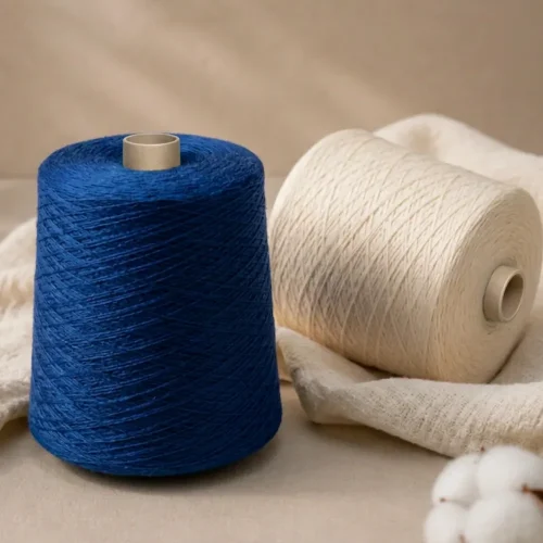 Sợi cotton Ne 8S1 màu xanh lam và trắng kem Hai ống sợi cotton 100% Ne 8S/1 màu xanh lam và trắng kem