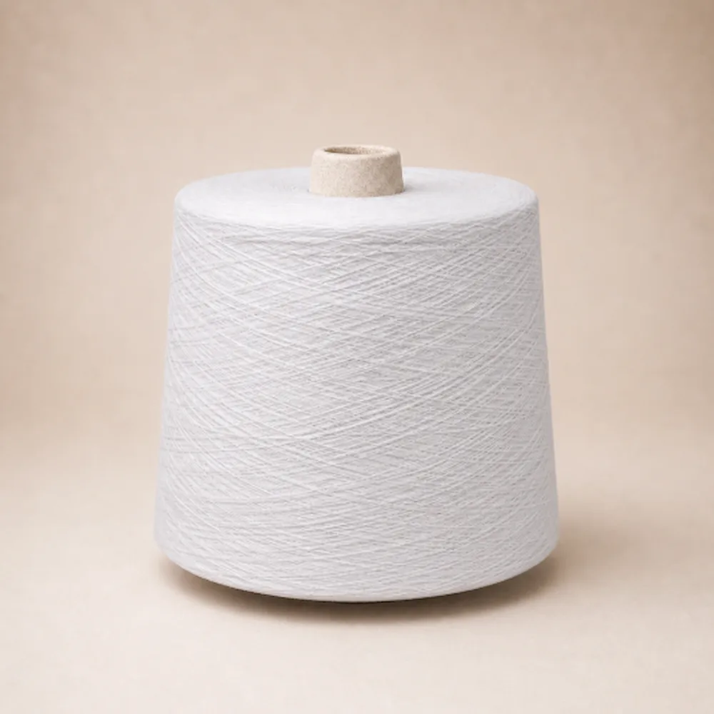 Ống sợi cotton chải thô Ne 21/1 màu trắng quấn cone