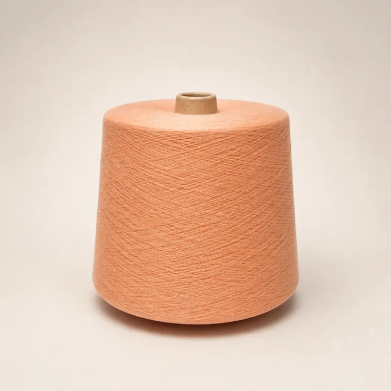 Cone sợi cotton mercerized JC60S/2 màu cam đào