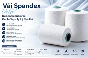 Vải spandex với cuộn sợi trắng, co giãn tốt và giữ form cho quần áo