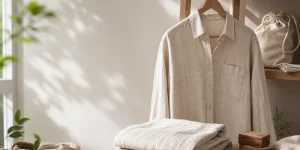 Cách bảo quản vải linen với áo linen treo thoáng và vải gấp gọn