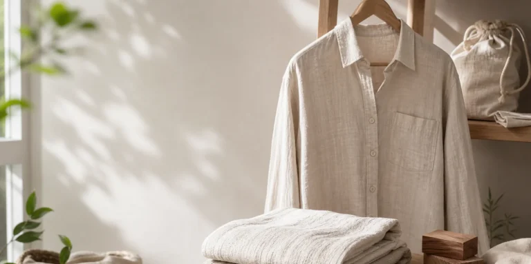Cách bảo quản vải linen với áo linen treo thoáng và vải gấp gọn