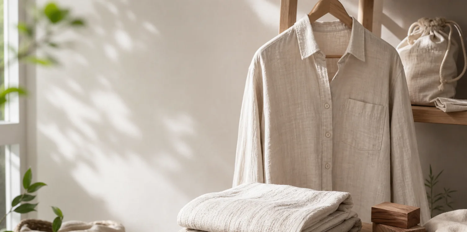 Cách bảo quản vải linen với áo linen treo thoáng và vải gấp gọn