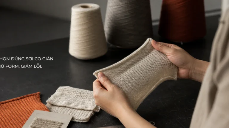 Kiểm tra độ co giãn của mẫu vải dệt kim trước bulk order