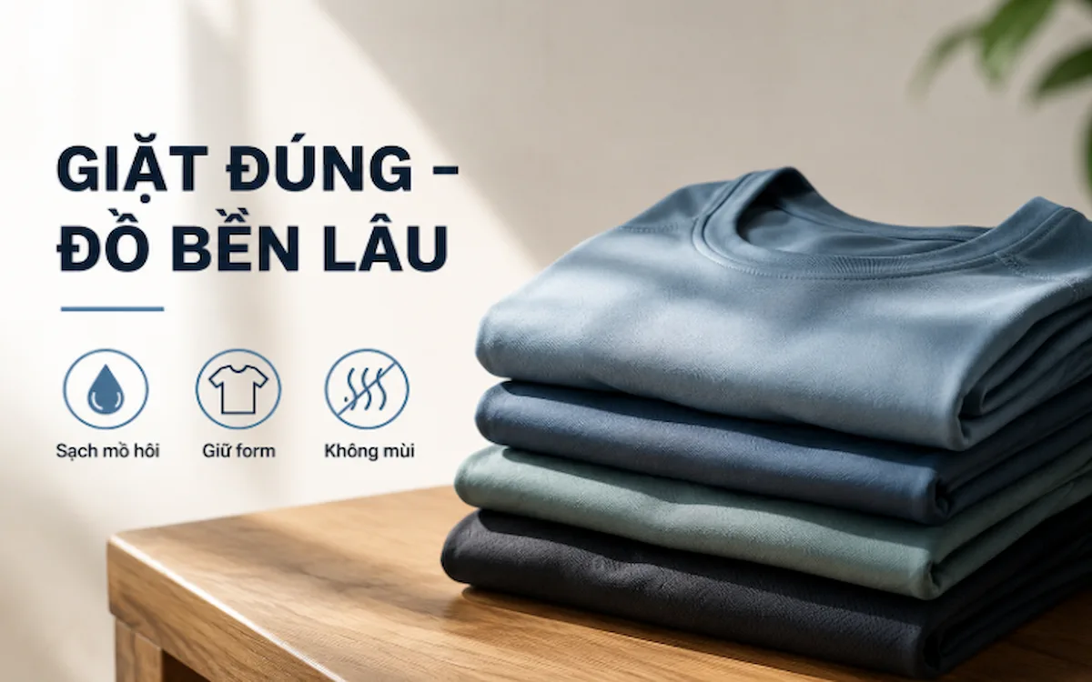 Giặt quần áo thể thao đúng cách giúp giữ form, giảm mùi và tăng độ bền