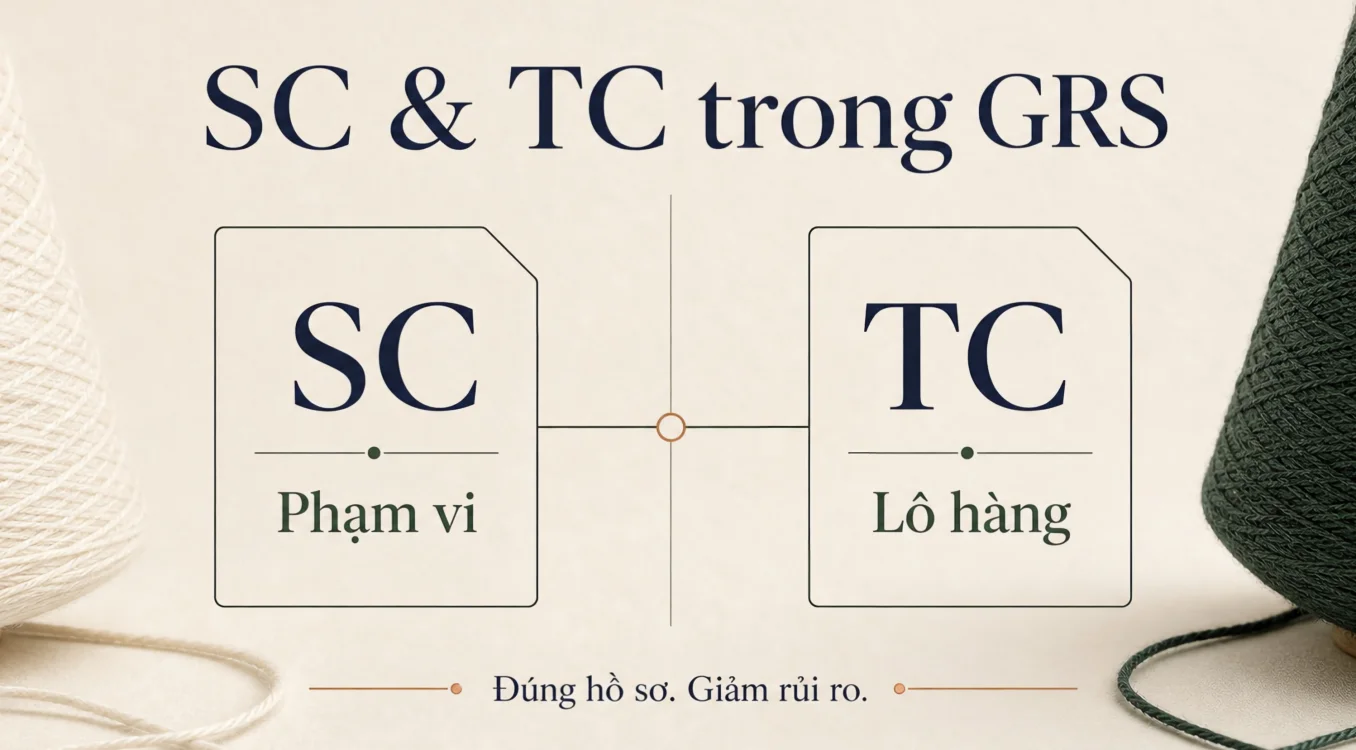 So sánh SC và TC trong GRS: SC xác nhận phạm vi, TC truy xuất từng lô hàng