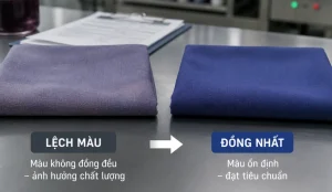 So sánh lệch màu và màu đồng nhất trong nhuộm polyester