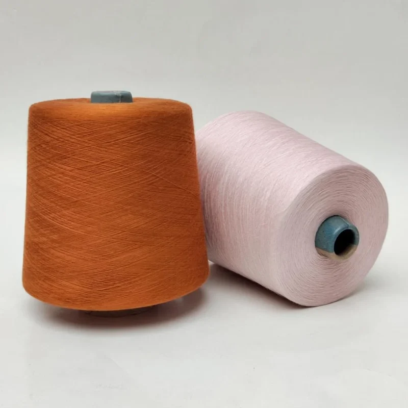 Sợi cotton mercerized 80S màu cam và hồng Sợi cotton mercerized 80S màu cam và hồng dạng cone