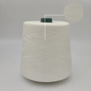 Cận cảnh bề mặt sợi cotton mercerized 80S Cận cảnh sợi cotton mercerized 80S màu trắng