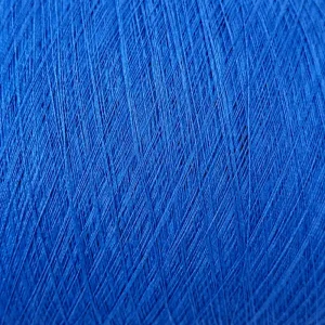 Bề mặt sợi cotton màu xanh dương Cận cảnh sợi cotton chải kỹ nhuộm màu xanh dương