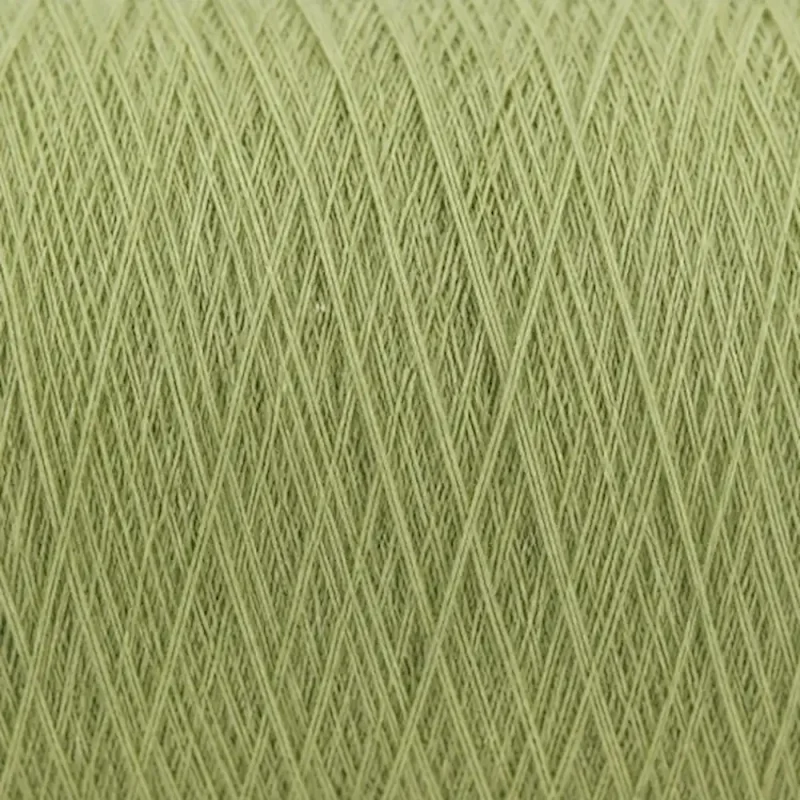 Bề mặt sợi cotton xanh lá nhạt xanh lá nhạtCận cảnh sợi cotton chải kỹ mercer hóa Ne 80S/2 màu xanh lá nhạt