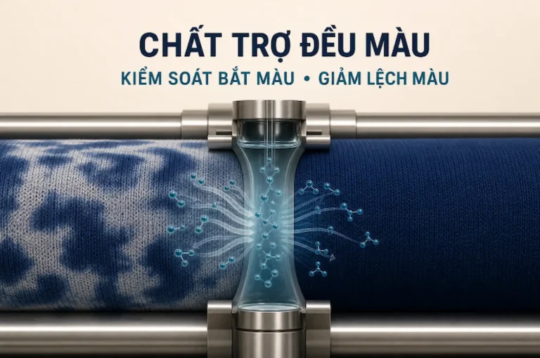 Chất trợ đều màu kiểm soát tốc độ bắt màu và giảm lệch màu trên vải dệt kim