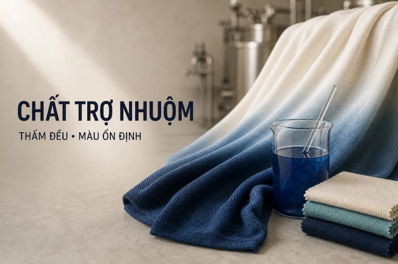 Chất trợ nhuộm giúp vải thấm đều và ổn định màu