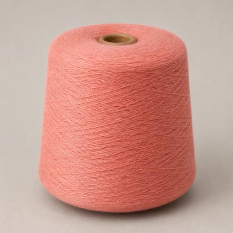 Cone sợi cotton màu hồng san hô Cone sợi cotton chải kỹ nhuộm màu hồng san hô C32S/1
