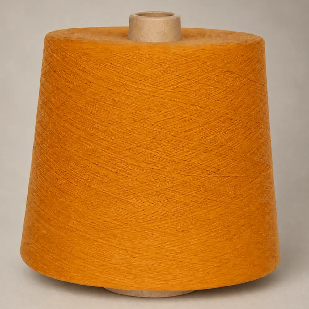 Cone sợi cotton Ne 80/2 mercerized màu cam dùng cho dệt kim