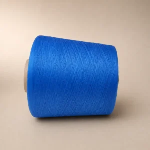 Cuộn sợi cotton mercerized Ne 80/2 màu xanh Cuộn sợi cotton chải kỹ ring spun Ne 80/2 màu xanh chụp nghiêng