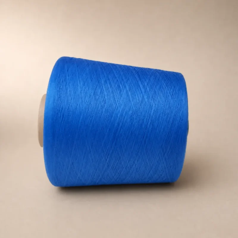 Cuộn sợi cotton mercerized Ne 80/2 màu xanh Cuộn sợi cotton chải kỹ ring spun Ne 80/2 màu xanh chụp nghiêng